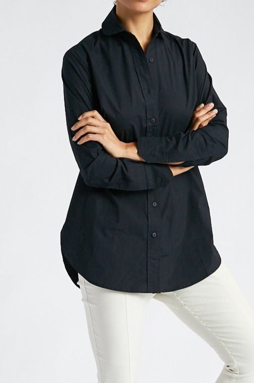 RAGUSA ROUNDED COLLARED SHIRT IN COTTON STRETCH - Jarbo