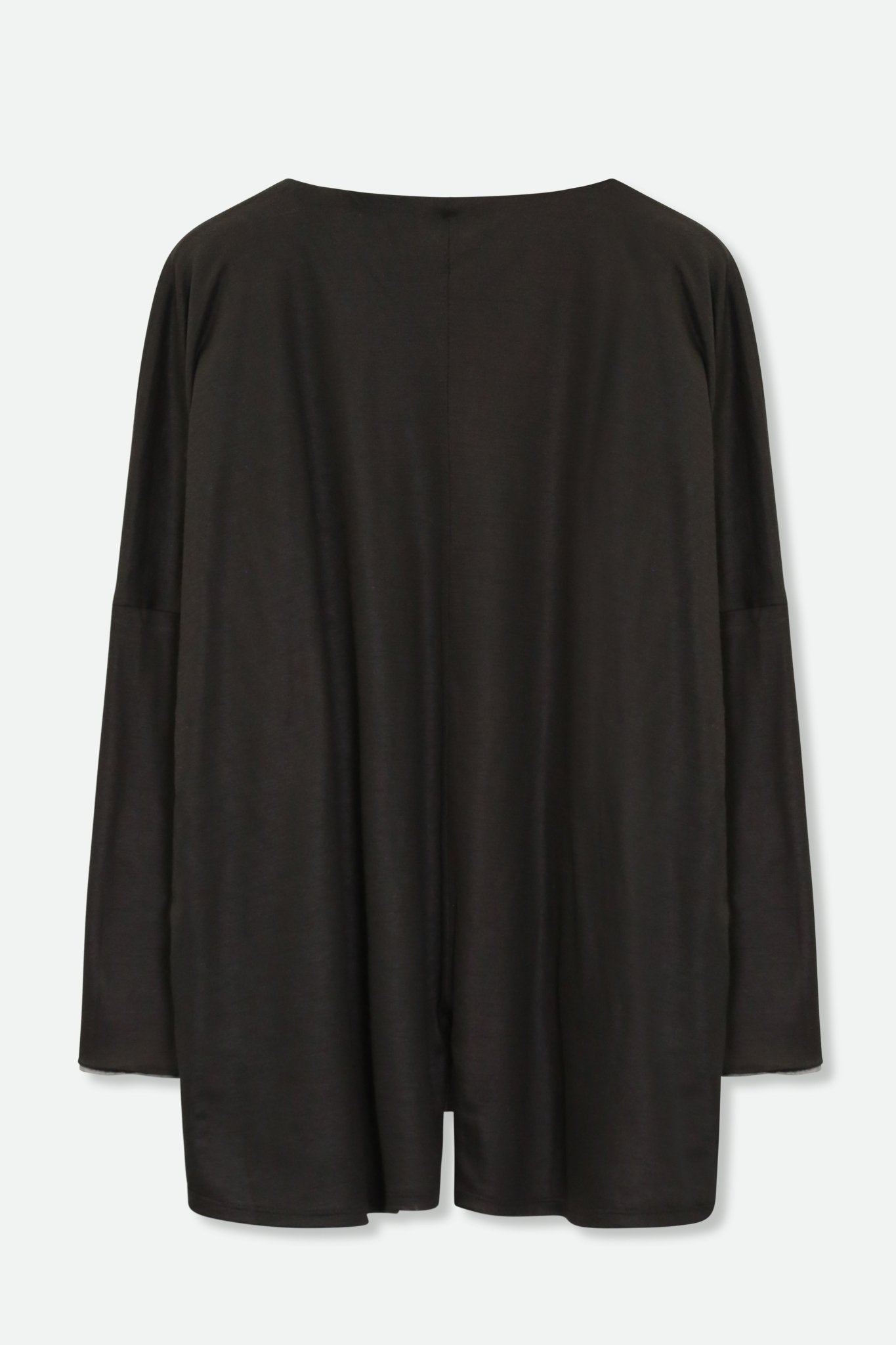 REN REVERSIBLE ROSE SEAM TOP IN ITALIAN WOOL BLEND BLACK & GREY - Jarbo