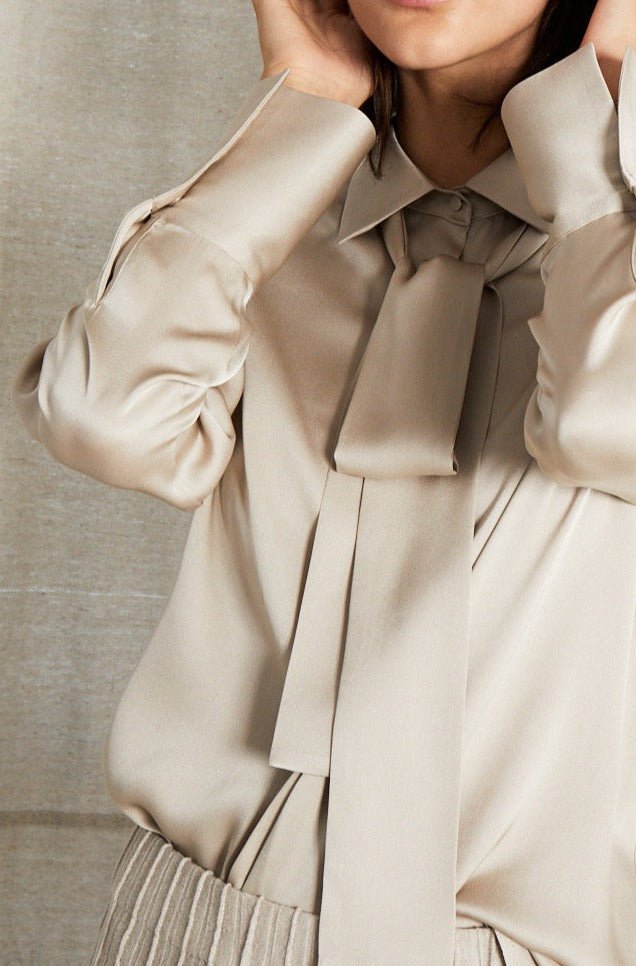 RENEE BLOUSE IN STRETCH SILK GEORGETTE - Jarbo