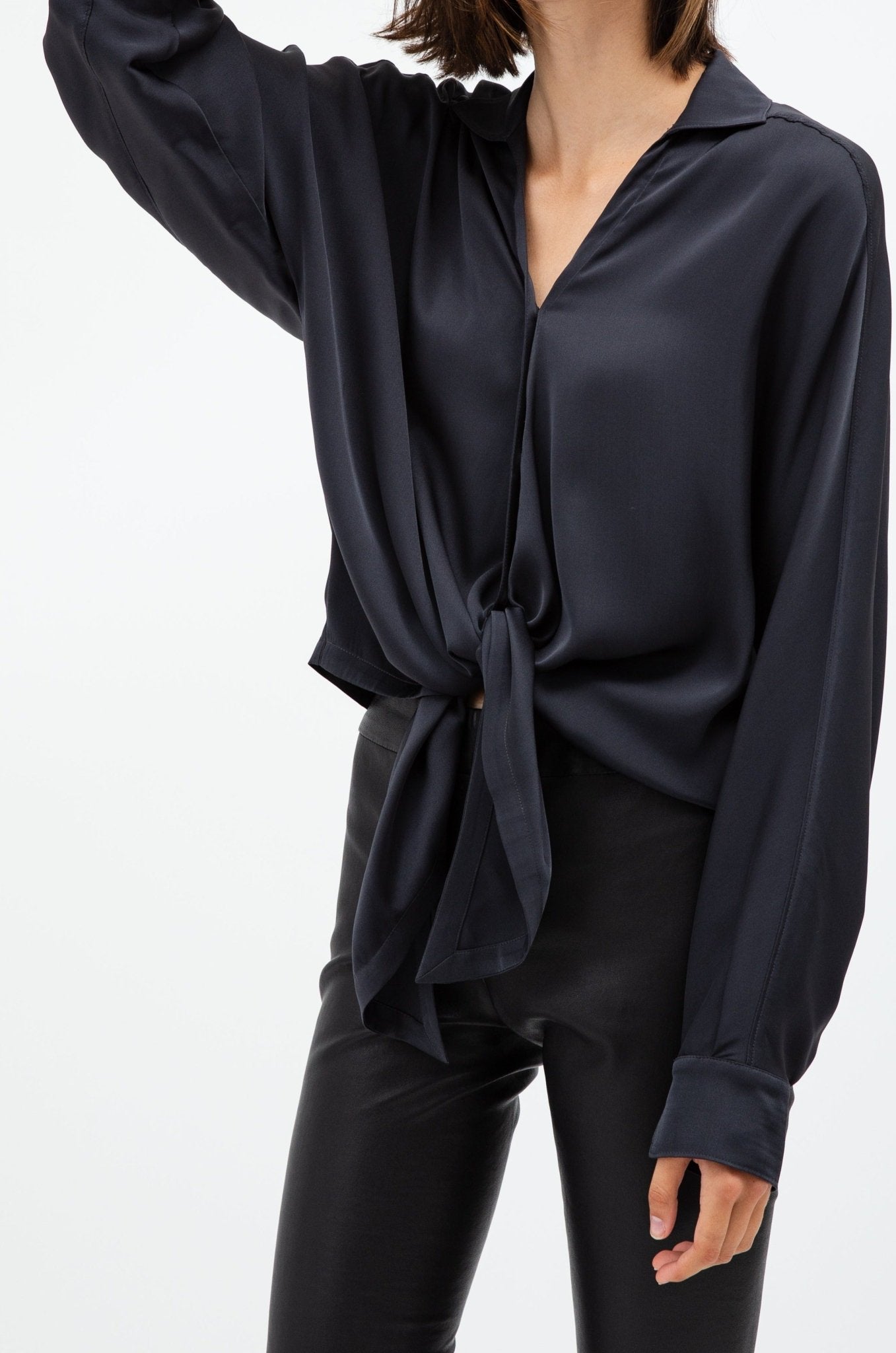 RENEE BLOUSE IN STRETCH SILK GEORGETTE - Jarbo