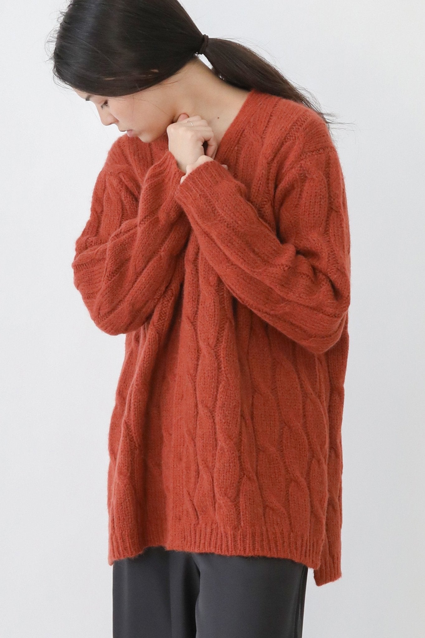 RINNOVA CABLE KNIT CARDIGAN IN BABY ALPACA AND FINE MERINO BLEND - Jarbo