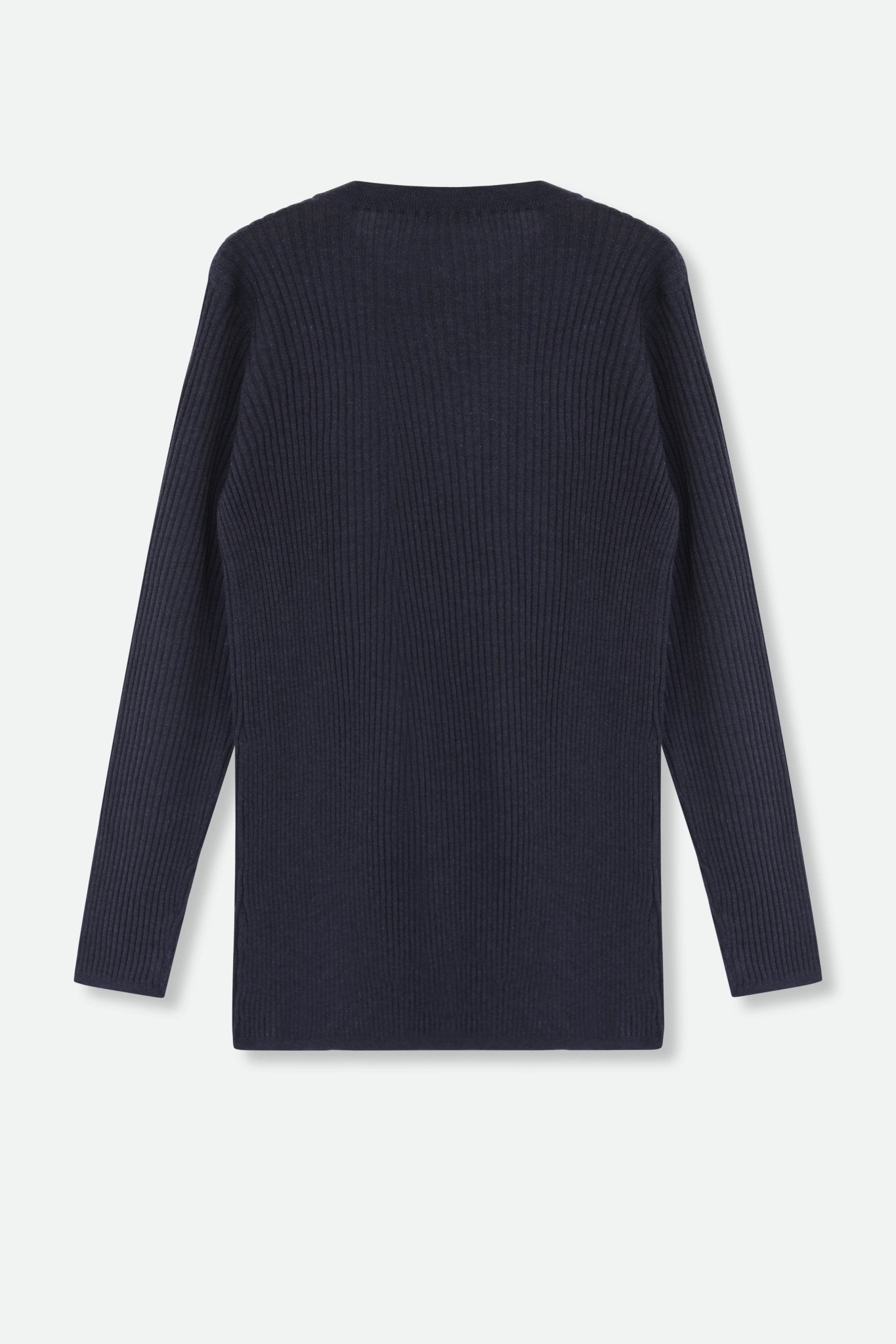 ROMANGA RIBBED LONG SLEEVE CREW IN FINE ITALIAN MERINO - Jarbo