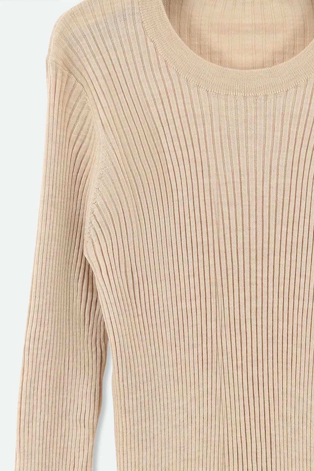 ROMANGA RIBBED LONG SLEEVE CREW IN FINE ITALIAN MERINO - Jarbo