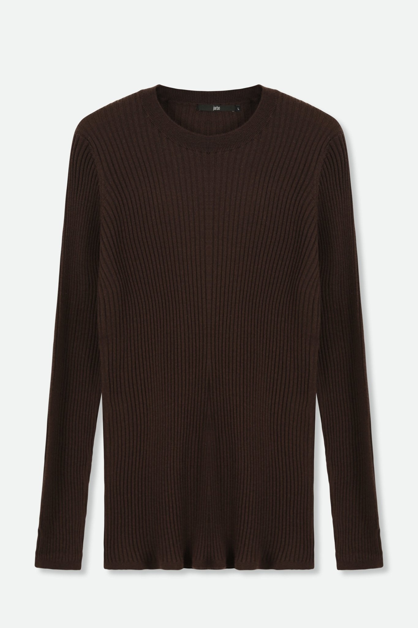 ROMANGA RIBBED LONG SLEEVE CREW IN FINE ITALIAN MERINO - Jarbo