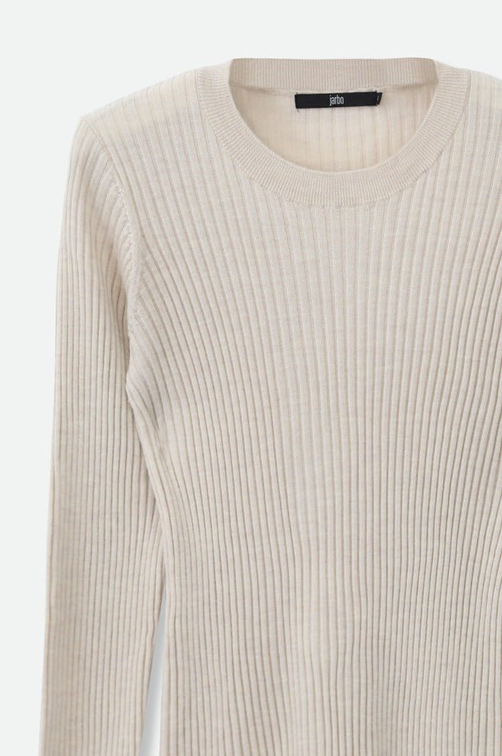 ROMANGA RIBBED LONG SLEEVE CREW IN FINE ITALIAN MERINO - Jarbo