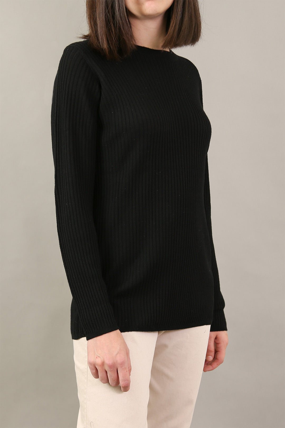 ROMANGA RIBBED LONG SLEEVE CREW IN FINE ITALIAN MERINO - Jarbo