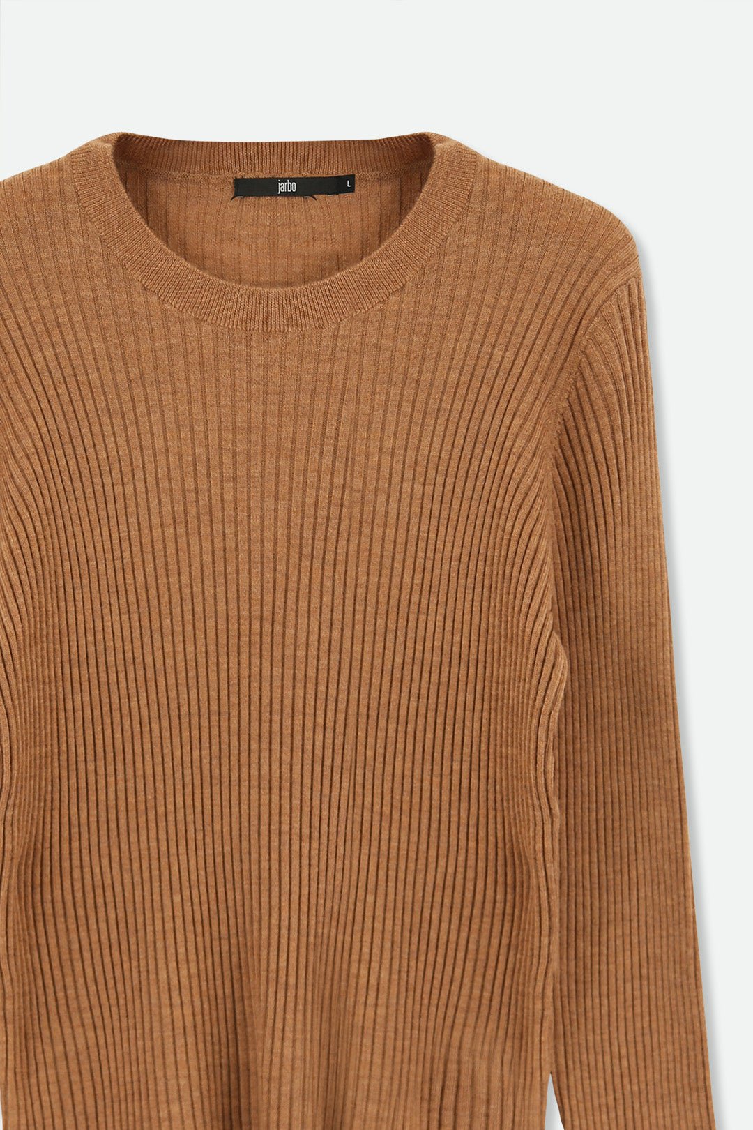 ROMANGA RIBBED LONG SLEEVE CREW IN FINE ITALIAN MERINO - Jarbo
