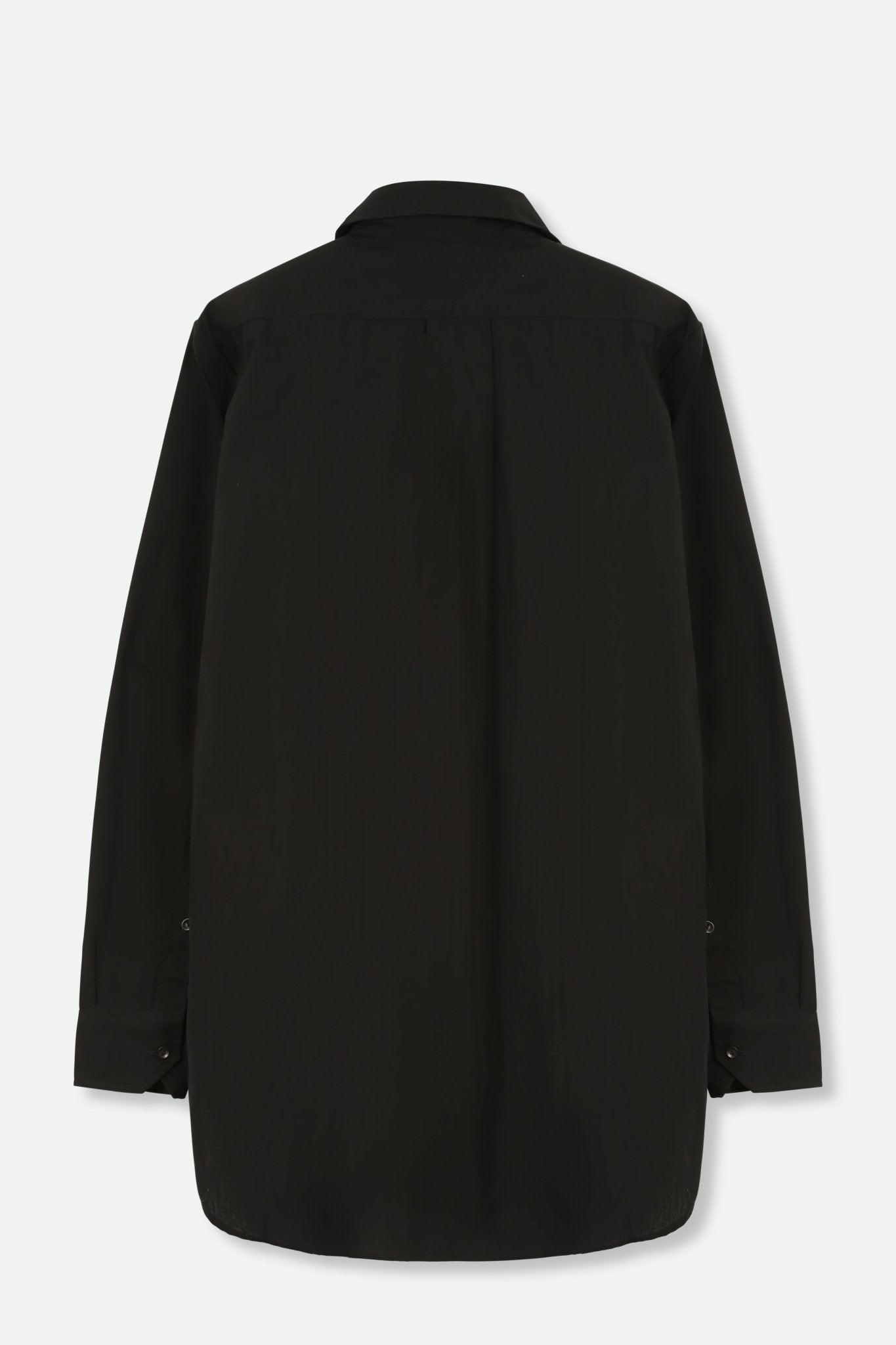 ROUND COLLAR SHIRT IN COTTON BLACK - Jarbo