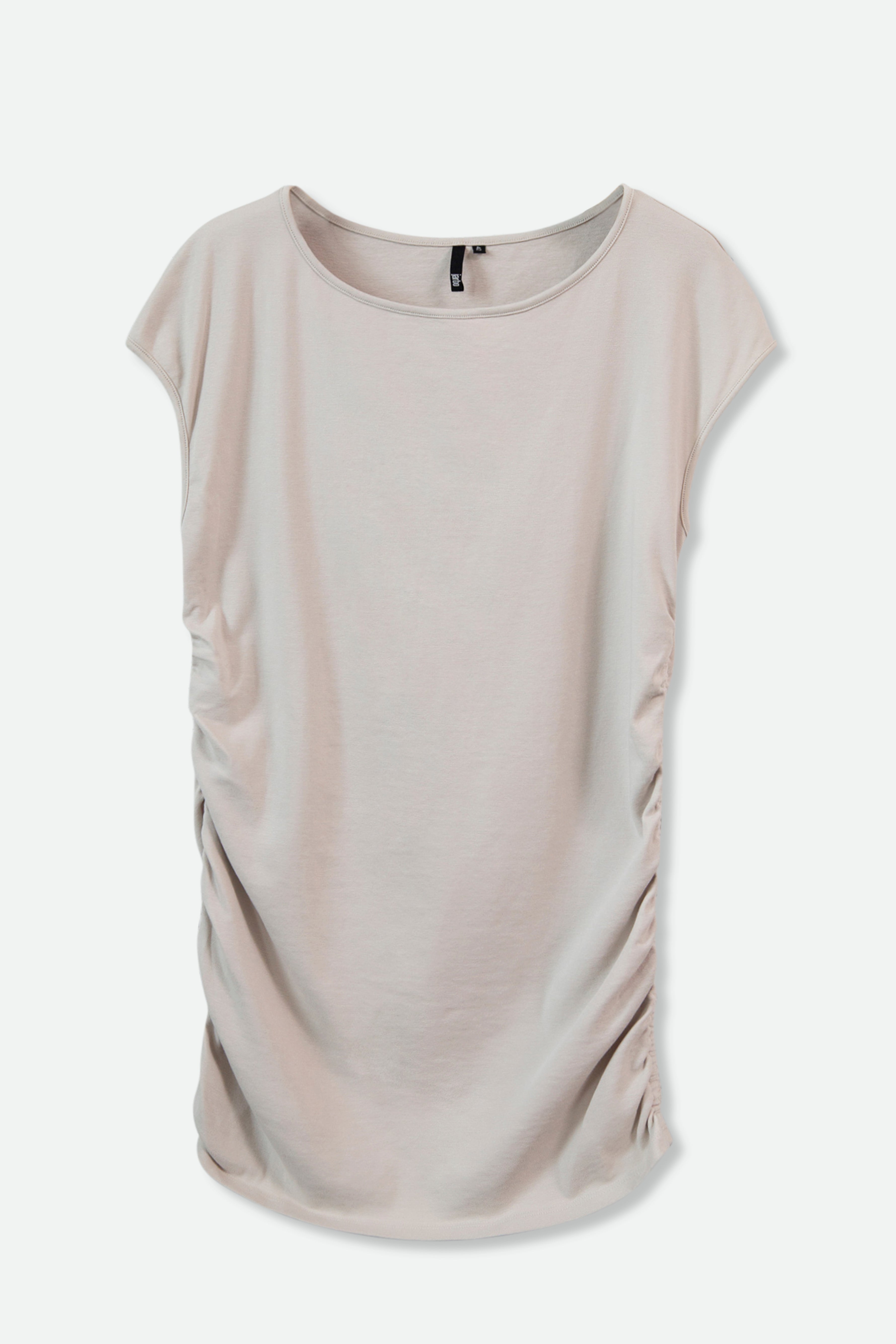 RUCHED CAP SLEEVE IN PIMA COTTON STRETCH - FINAL FEW SIZE 10 & 12 - Jarbo