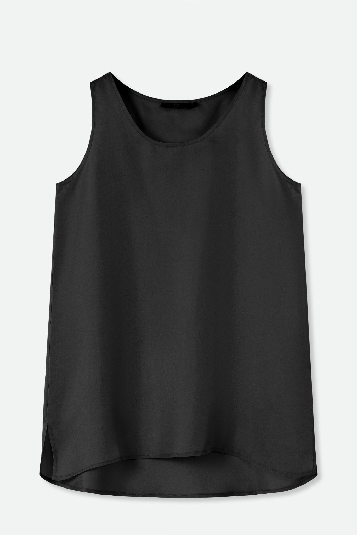 SABINA SILK TWILL TANK TOP IN BLACK - Main Image