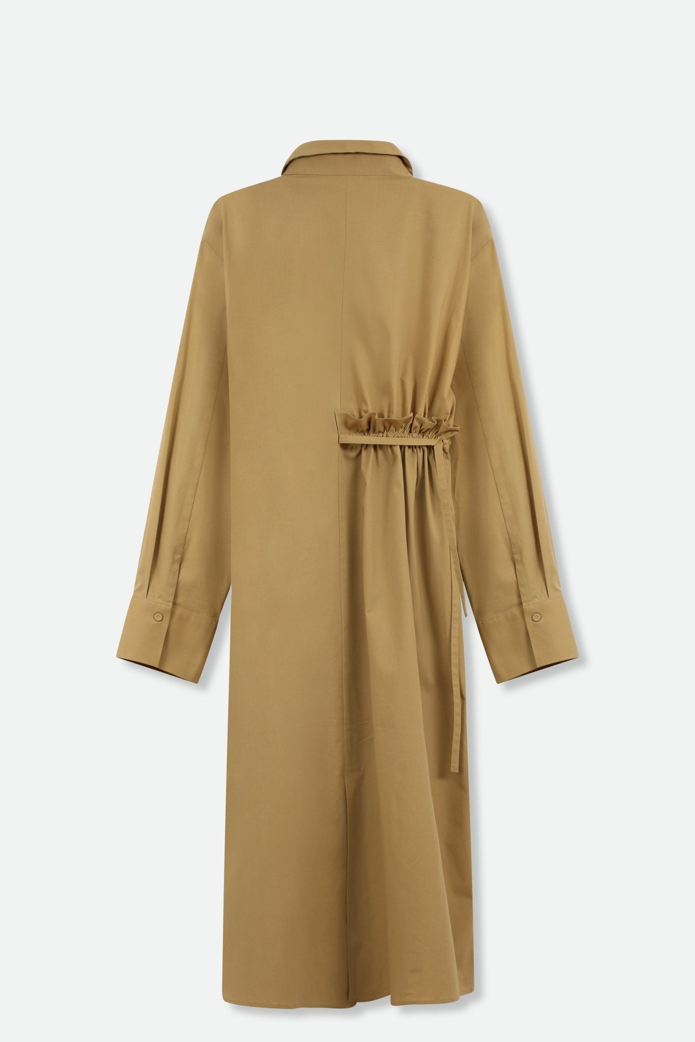 SABRINA SIDE-CINCH SHIRTDRESS IN ITALIAN COTTON STRETCH - Jarbo