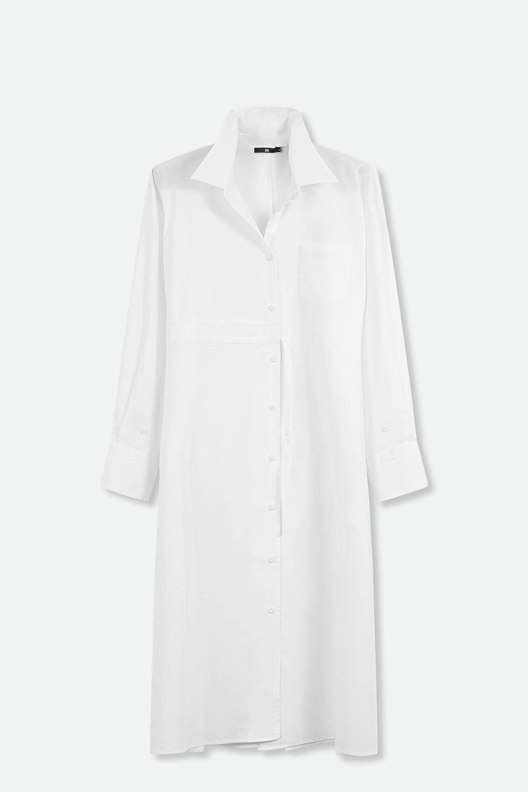 SABRINA SIDE-CINCH SHIRTDRESS IN ITALIAN COTTON STRETCH - Jarbo