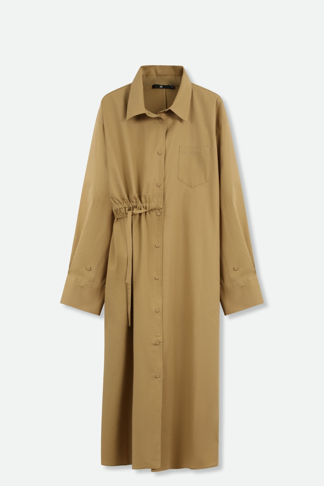 SABRINA SIDE-CINCH SHIRTDRESS IN ITALIAN COTTON STRETCH - Jarbo