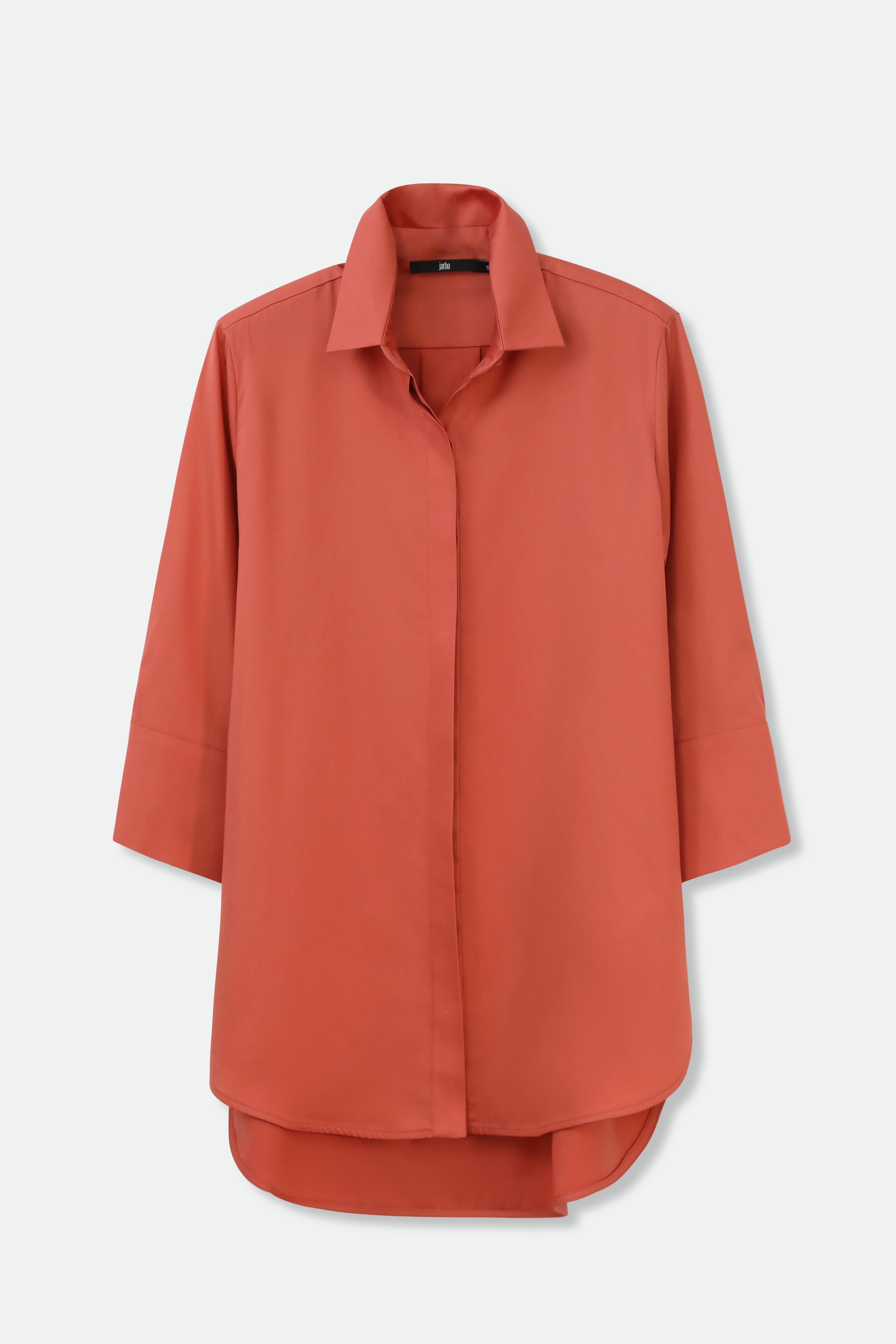 SADIE 3/4 SLEEVE SHIRT IN ITALIAN COTTON POPLIN STRETCH - Jarbo