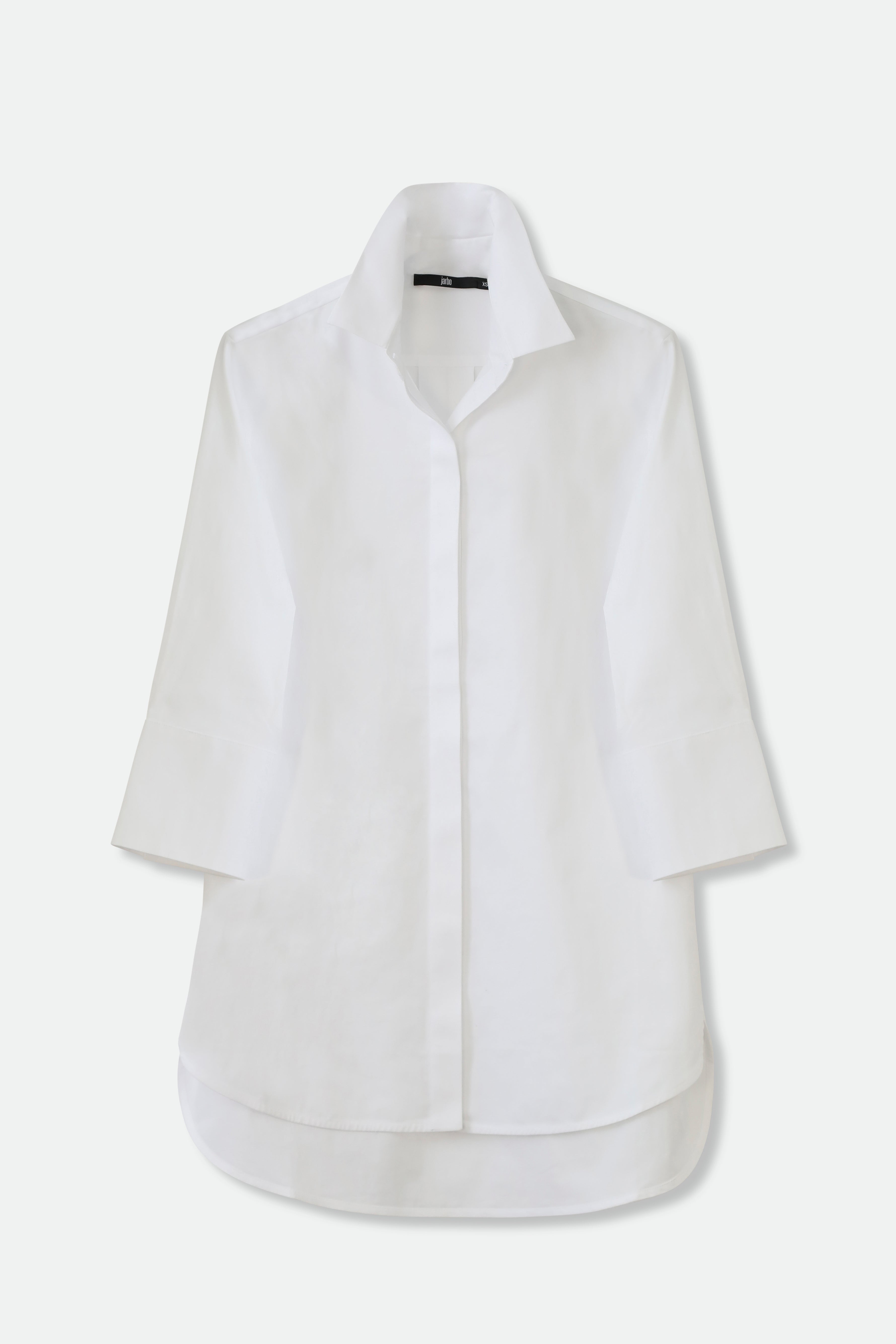 SADIE 3/4 SLEEVE SHIRT IN ITALIAN COTTON POPLIN STRETCH - Jarbo