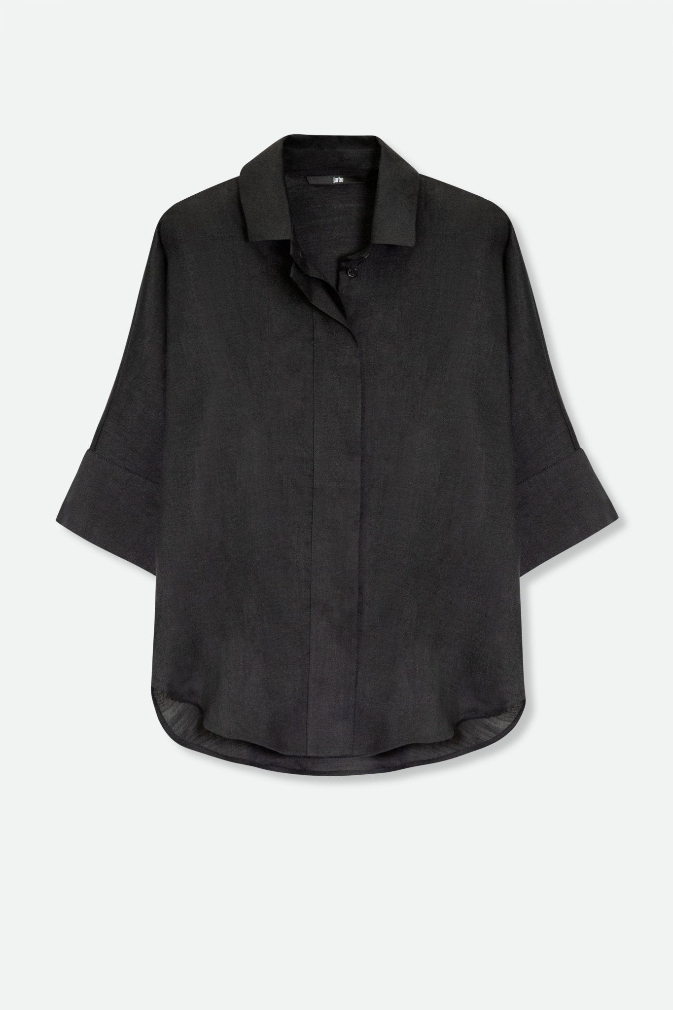SAHANA DOLMAN SHIRT IN LINEN BLACK - Jarbo