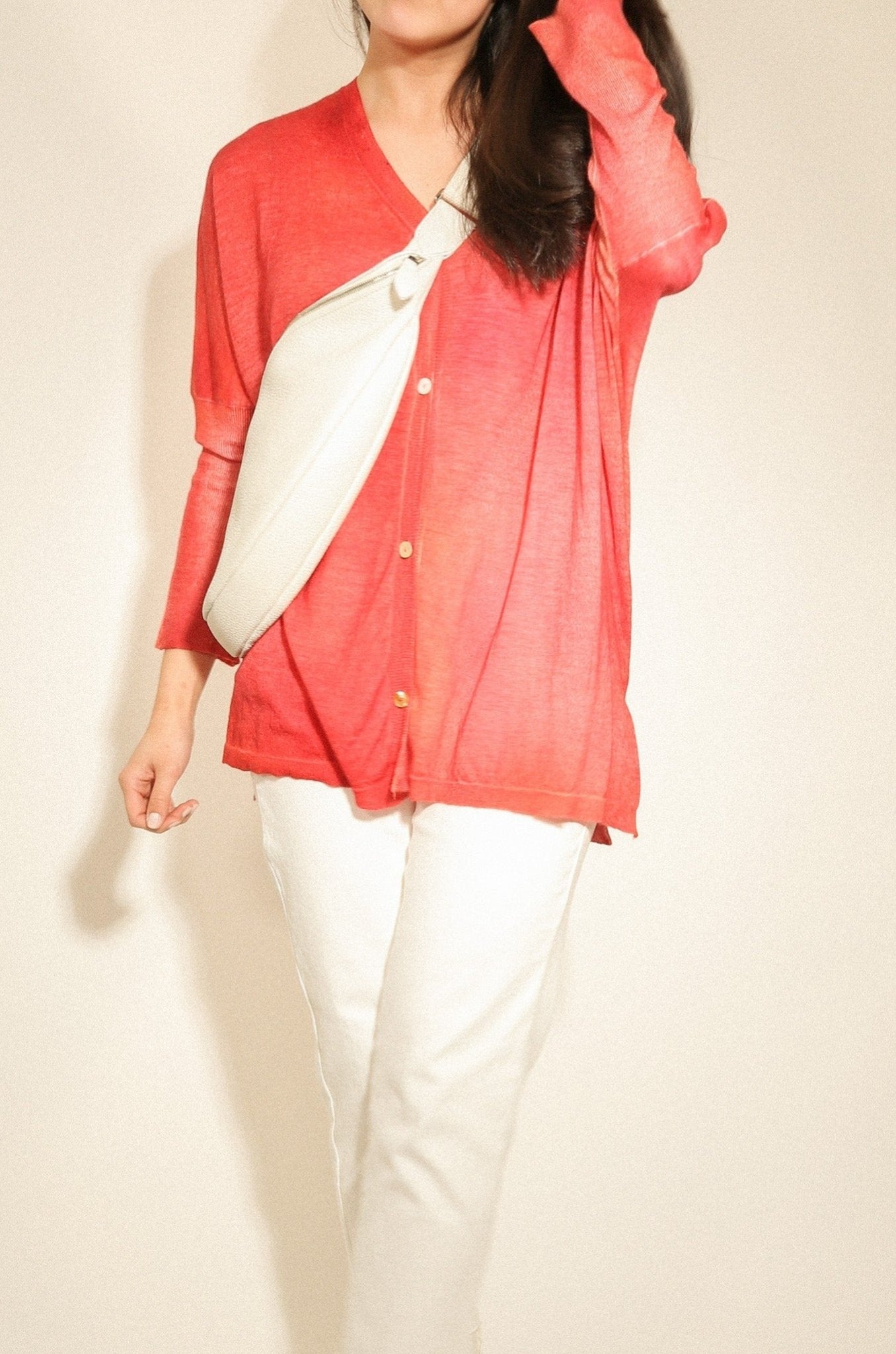 SALA LIGHTWEIGHT CARDIGAN IN SPRAY-DYED CASHMERE - Jarbo