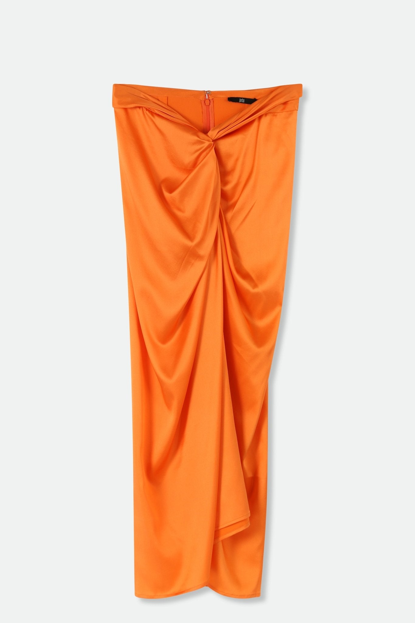 SANAA SARONG SKIRT IN STRETCH SILK CHARMEUSE IN PAPAYA - Jarbo