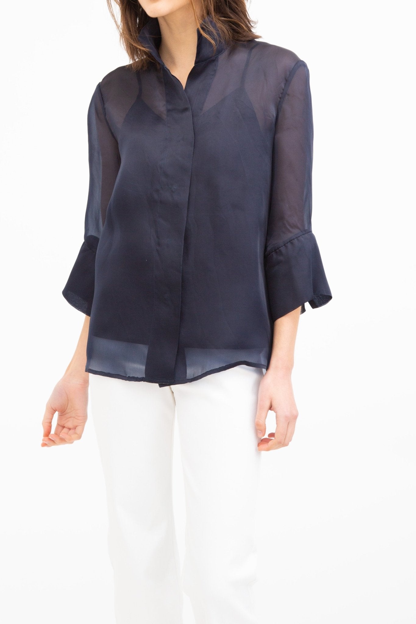 SANDRI BELTED ORGANZA BLOUSE - Jarbo