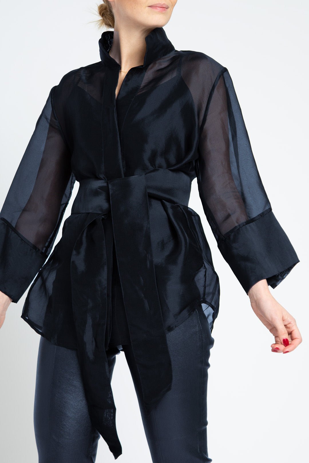 SANDRI BELTED ORGANZA BLOUSE - Jarbo