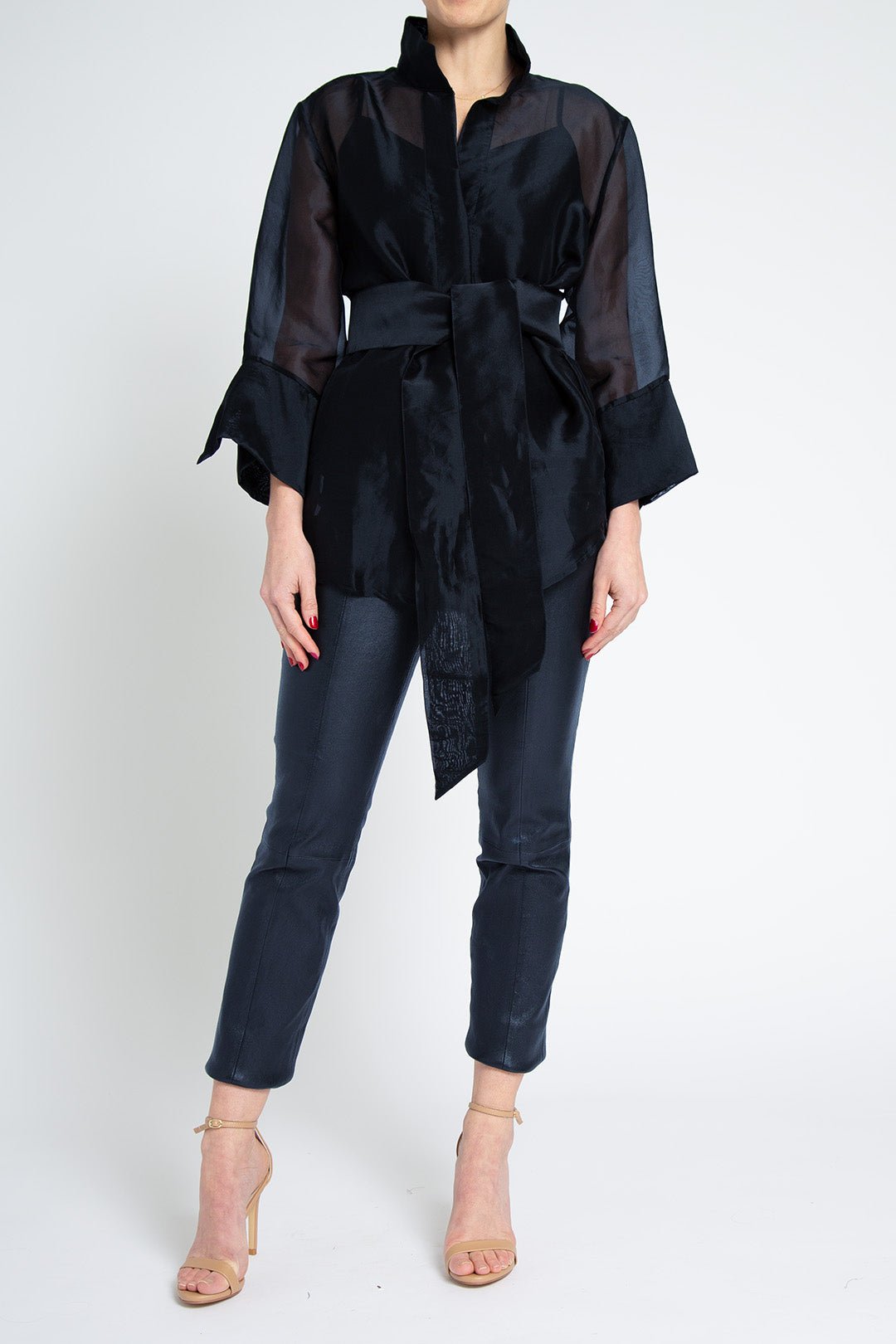 SANDRI BELTED ORGANZA BLOUSE - Jarbo