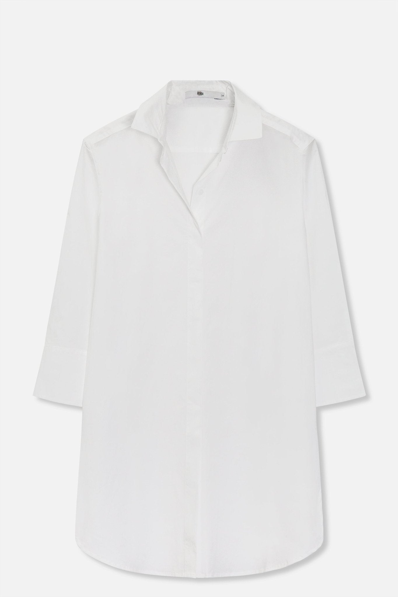 SARLA LONG BUTTON DOWN SHIRT IN ITALIAN STRETCH POPLIN - Jarbo