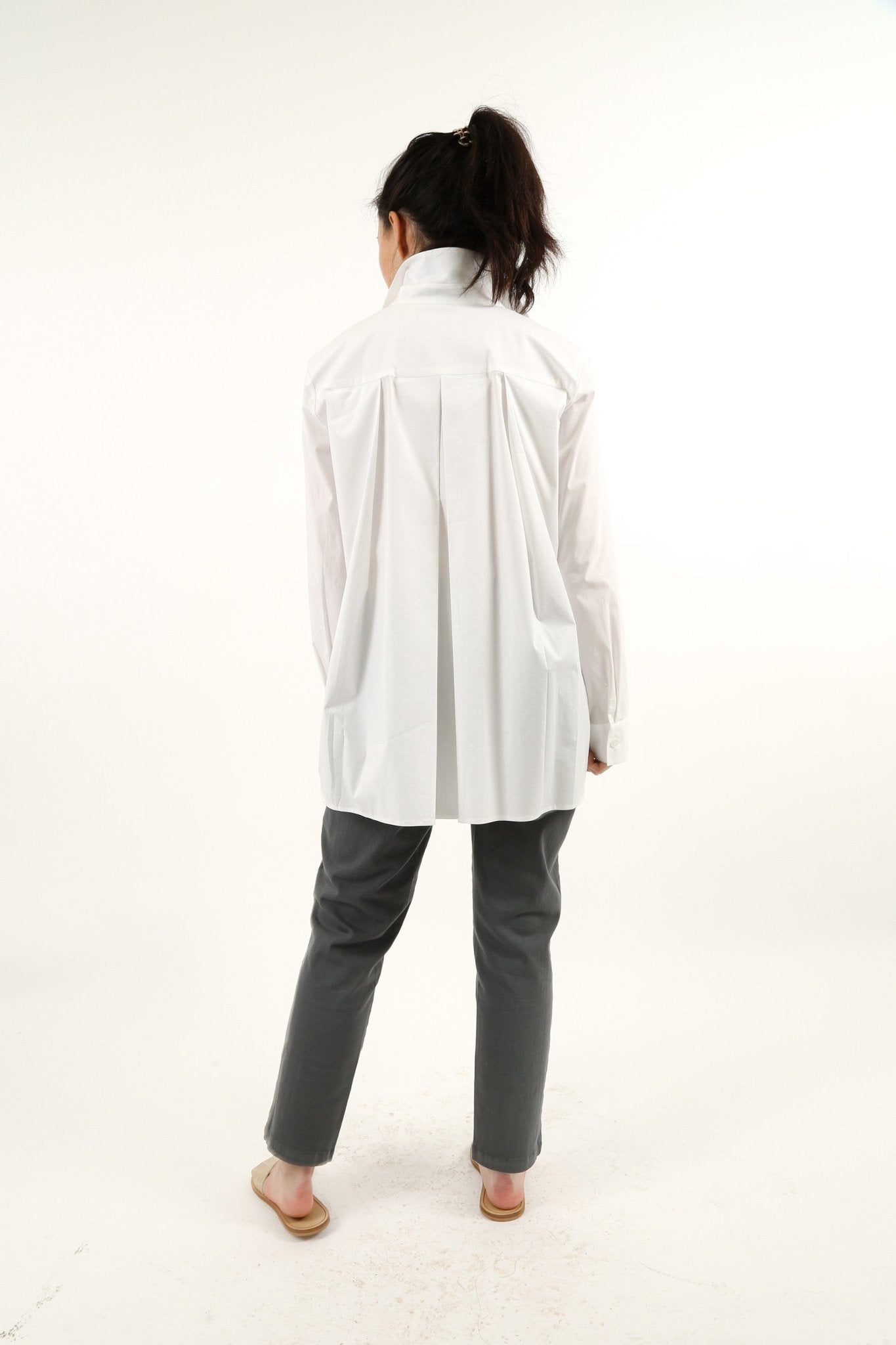 SCOUT PLEAT BACK SHIRT IN ITALIAN COTTON STRETCH - Jarbo