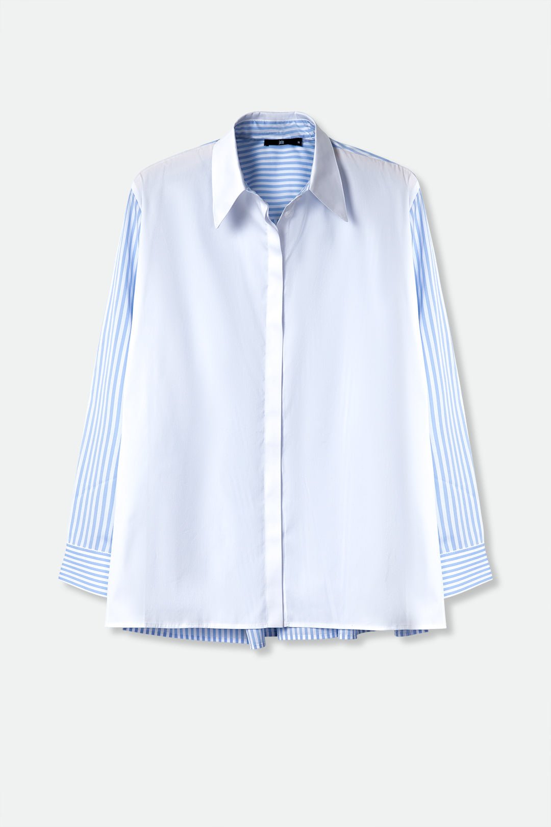 strapless open back dress SCOUT PLEAT BACK SHIRT IN SOLID AND STRIPE