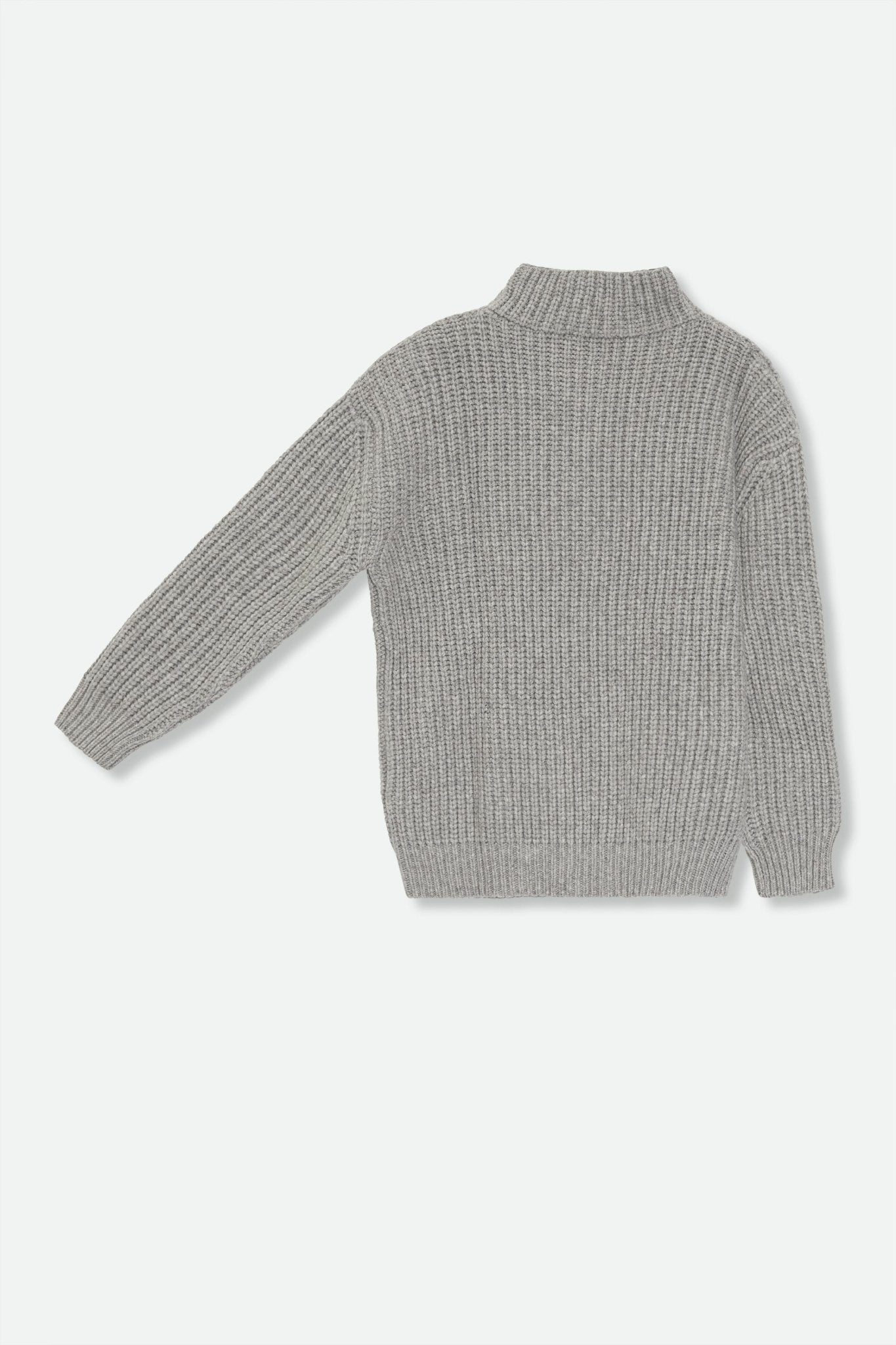 SERA SWEATER IN EXTRAFINE MERINO WOOL IN LIGHT HEATHER GREY - Jarbo