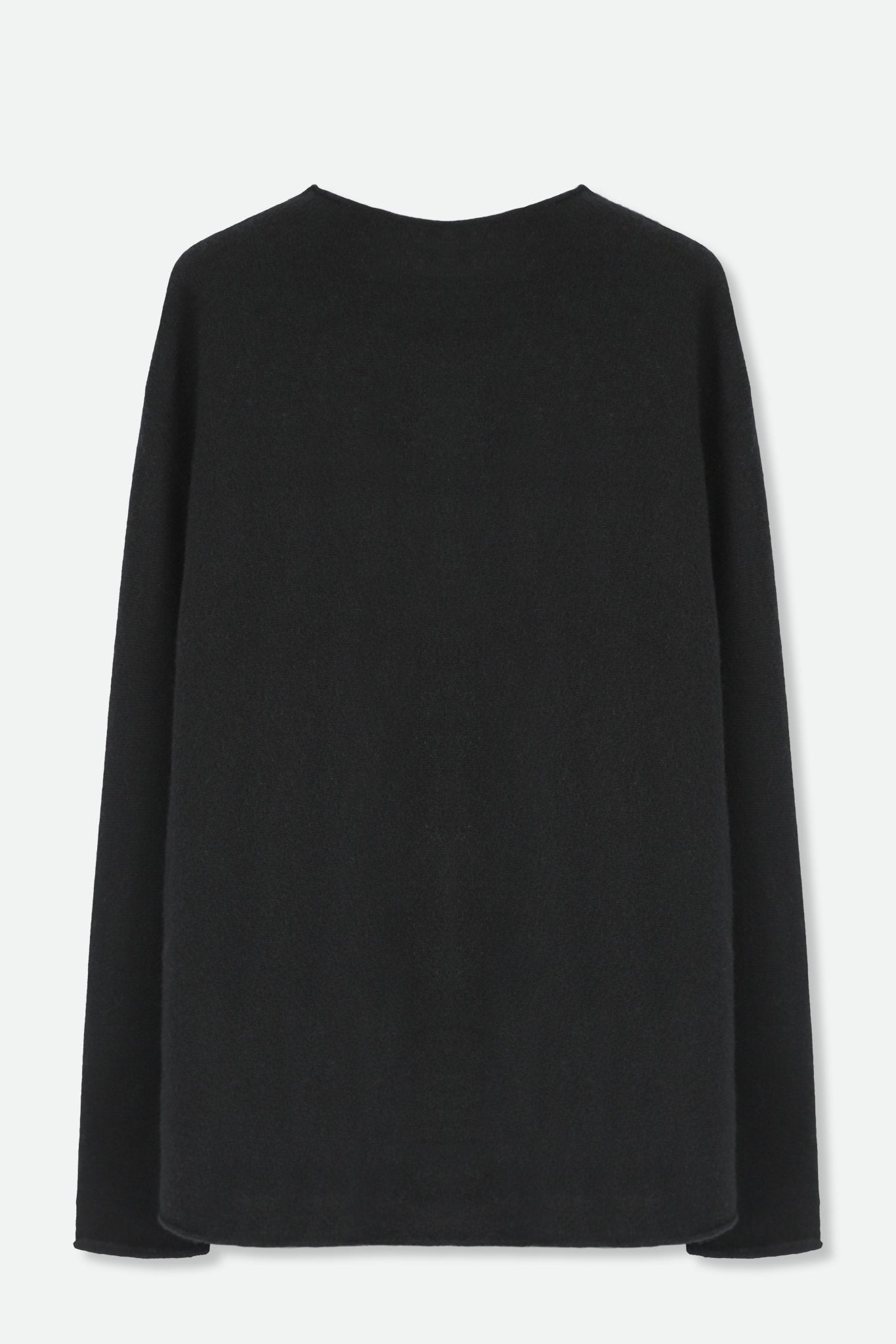 SERENA MOCK NECK SWEATER IN ITALIAN MERINO YAK IN BLACK AND FIG - Jarbo