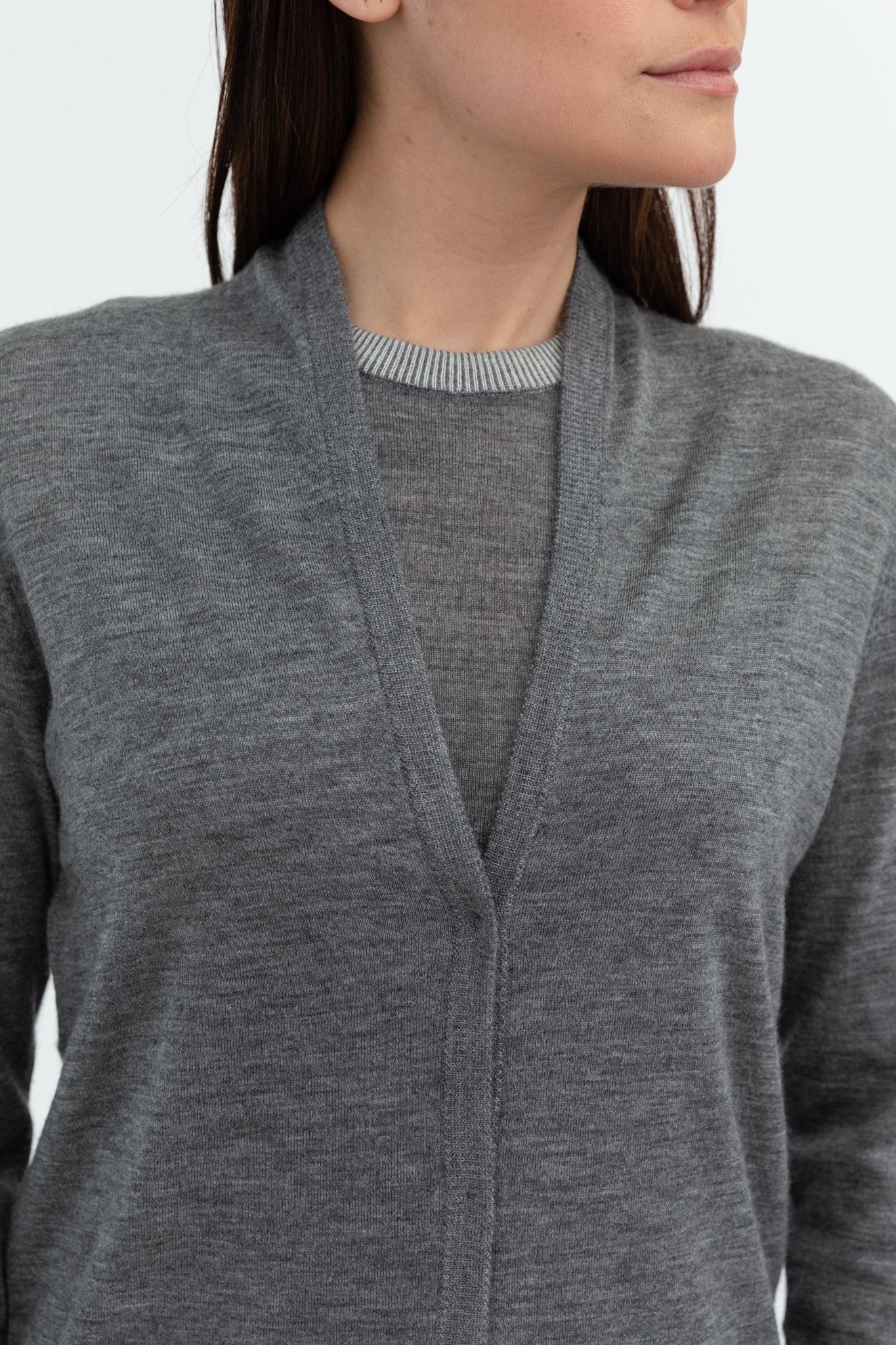 SHARA SHAWL CARDIGAN IN FINE GAUGE CASHMERE - Jarbo