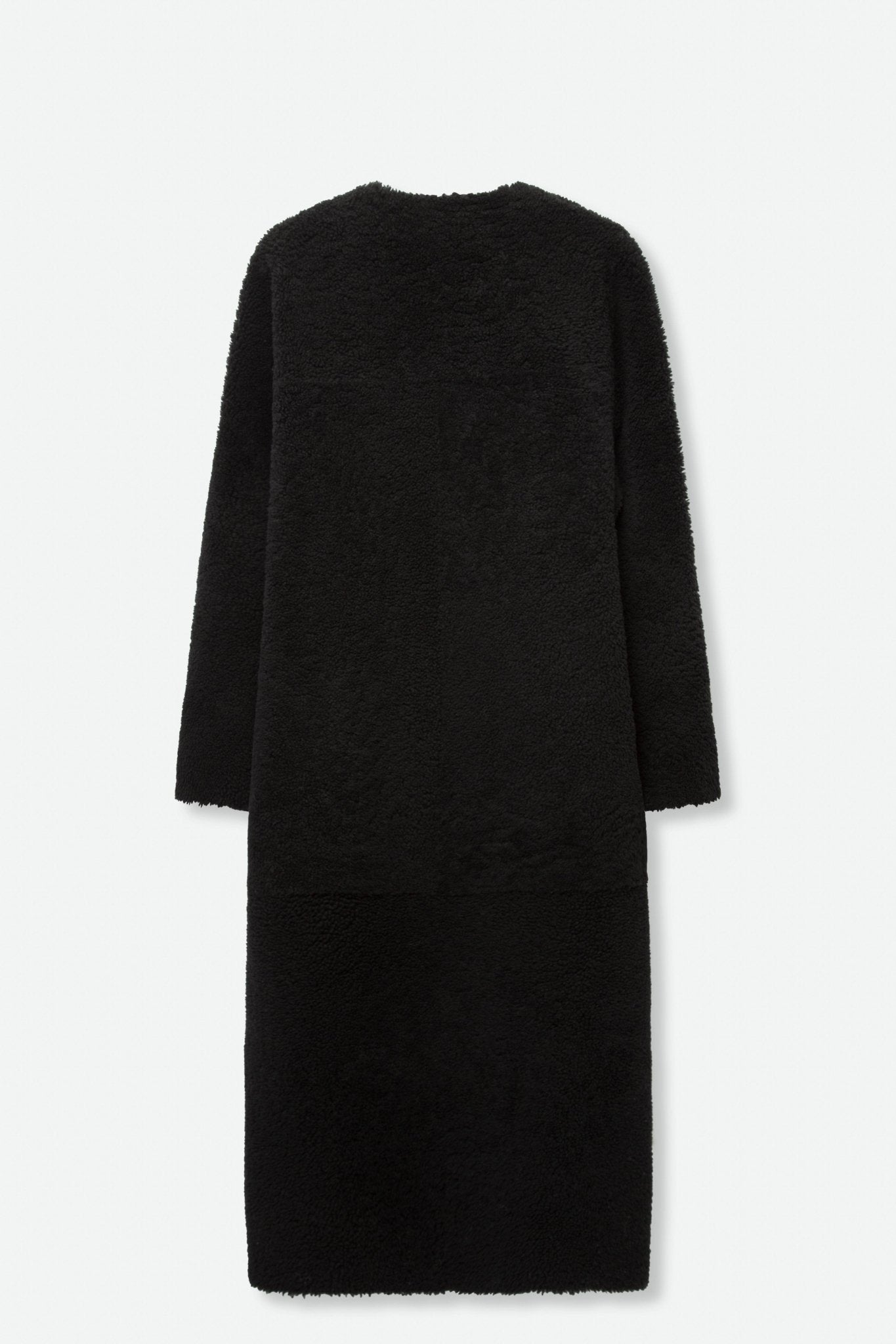 SHEARLING LONG COAT WITH SIDE VENT ZIP - Jarbo