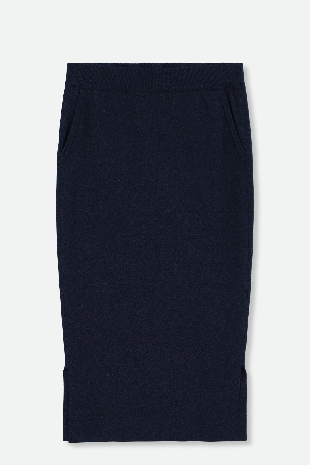 SICILY PENCIL SKIRT IN KNIT PIMA COTTON STRETCH IN NAVY - Jarbo