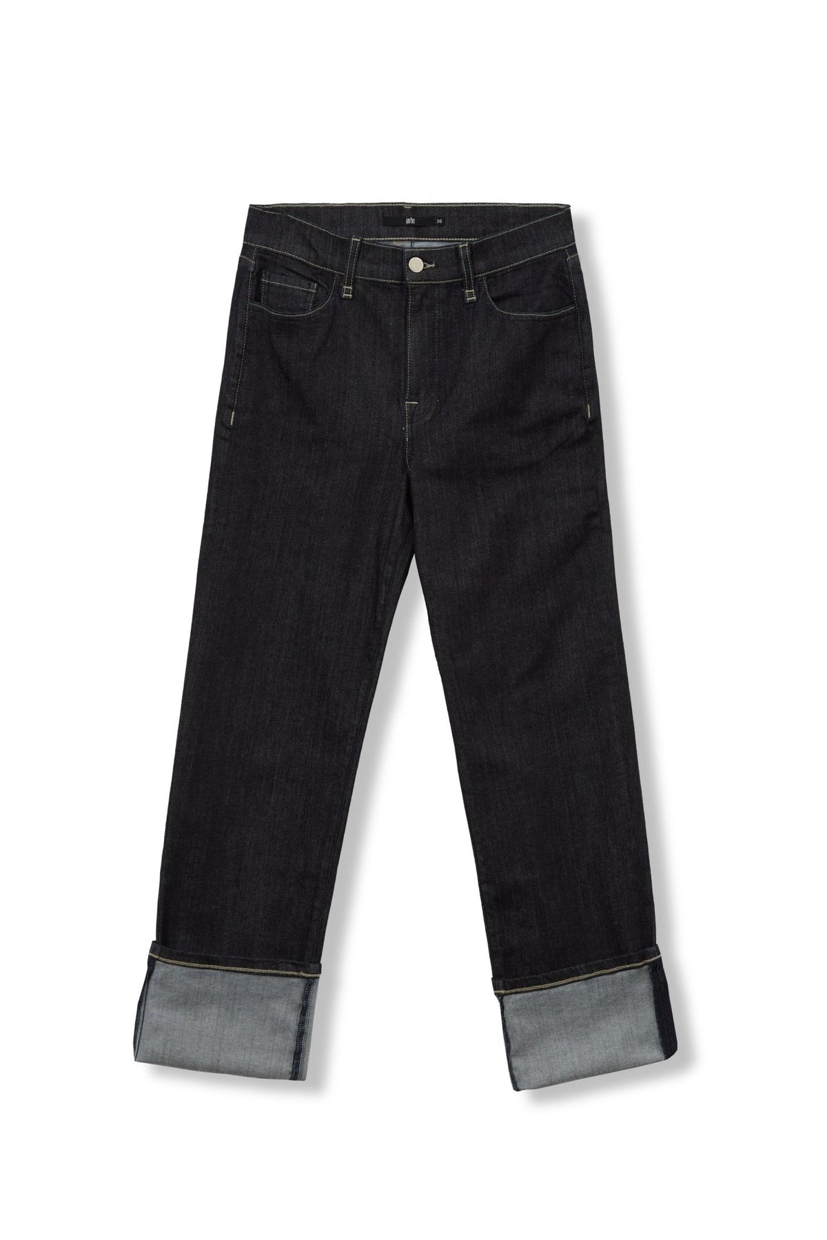 STRAIGHT LEG FIVE POCKET PANT IN DARK WASH COTTON DENIM STRETCH - Jarbo