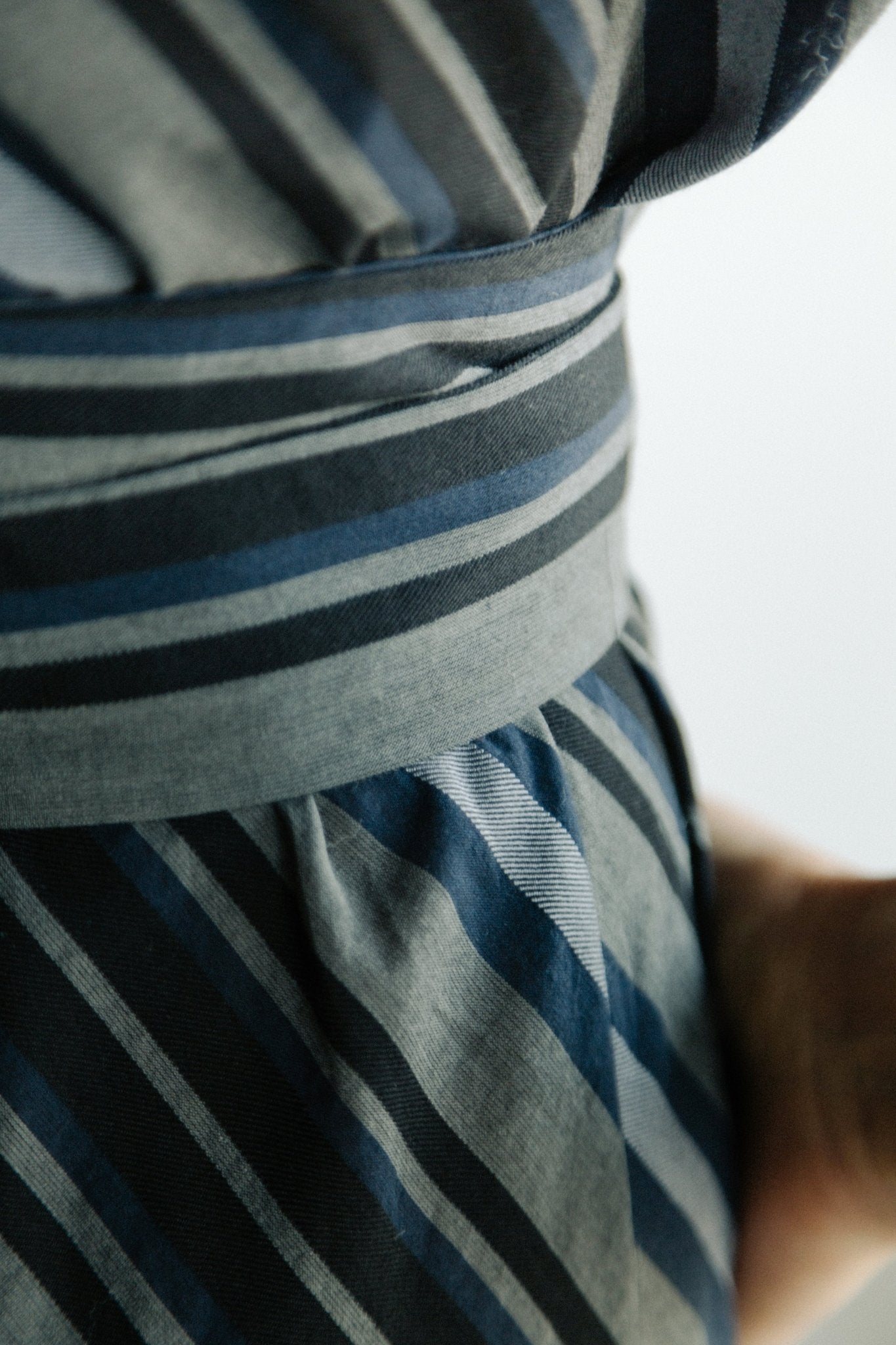 STRIPE WRAP DRESS IN SOFT YARN-DYED COTTON BLEND - Jarbo