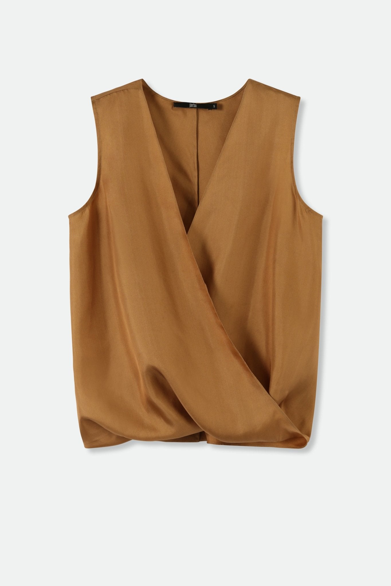 TARA SILK TWILL TWIST TANK TOP IN COPPER - Jarbo