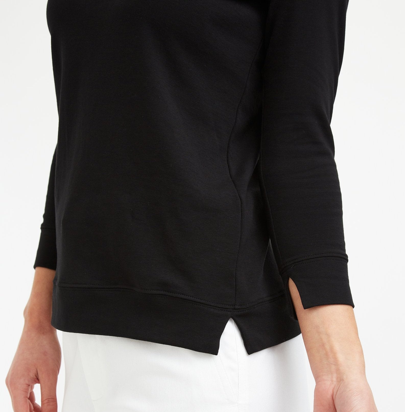 THREE-QUARTER SLEEVE BOX TOP IN PIMA COTTON STRETCH - Jarbo