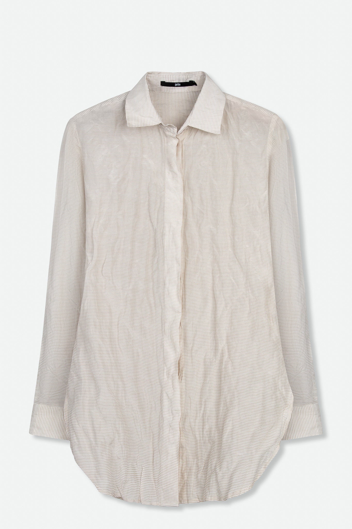 TONAL STRIPE SHIRT IN TEXTURED COTTON-SILK BLEND - Jarbo