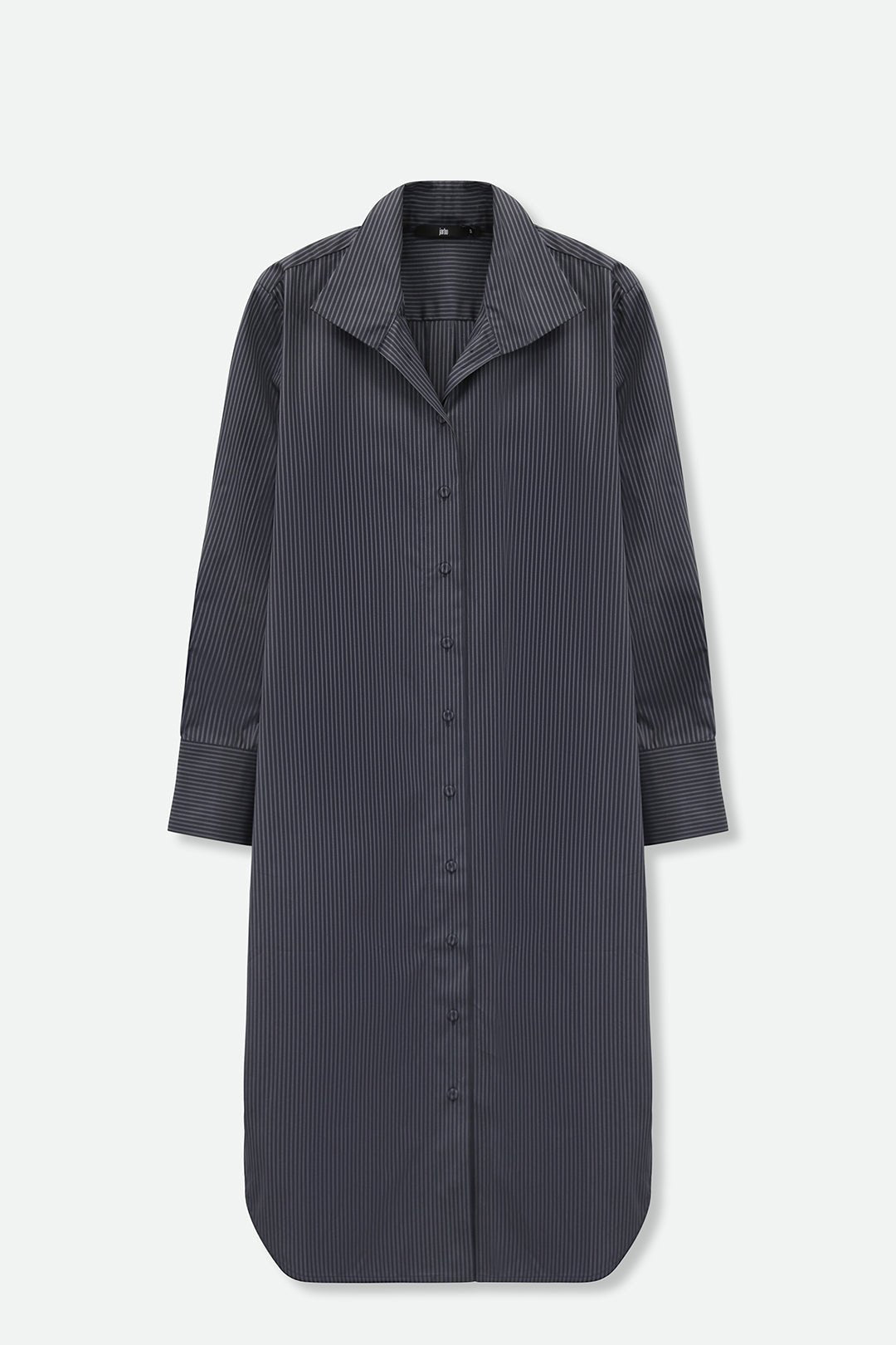 ULTIMO SHIRTDRESS IN PREMIUM ITALIAN COTTON DARK GREY STRIPE - Jarbo