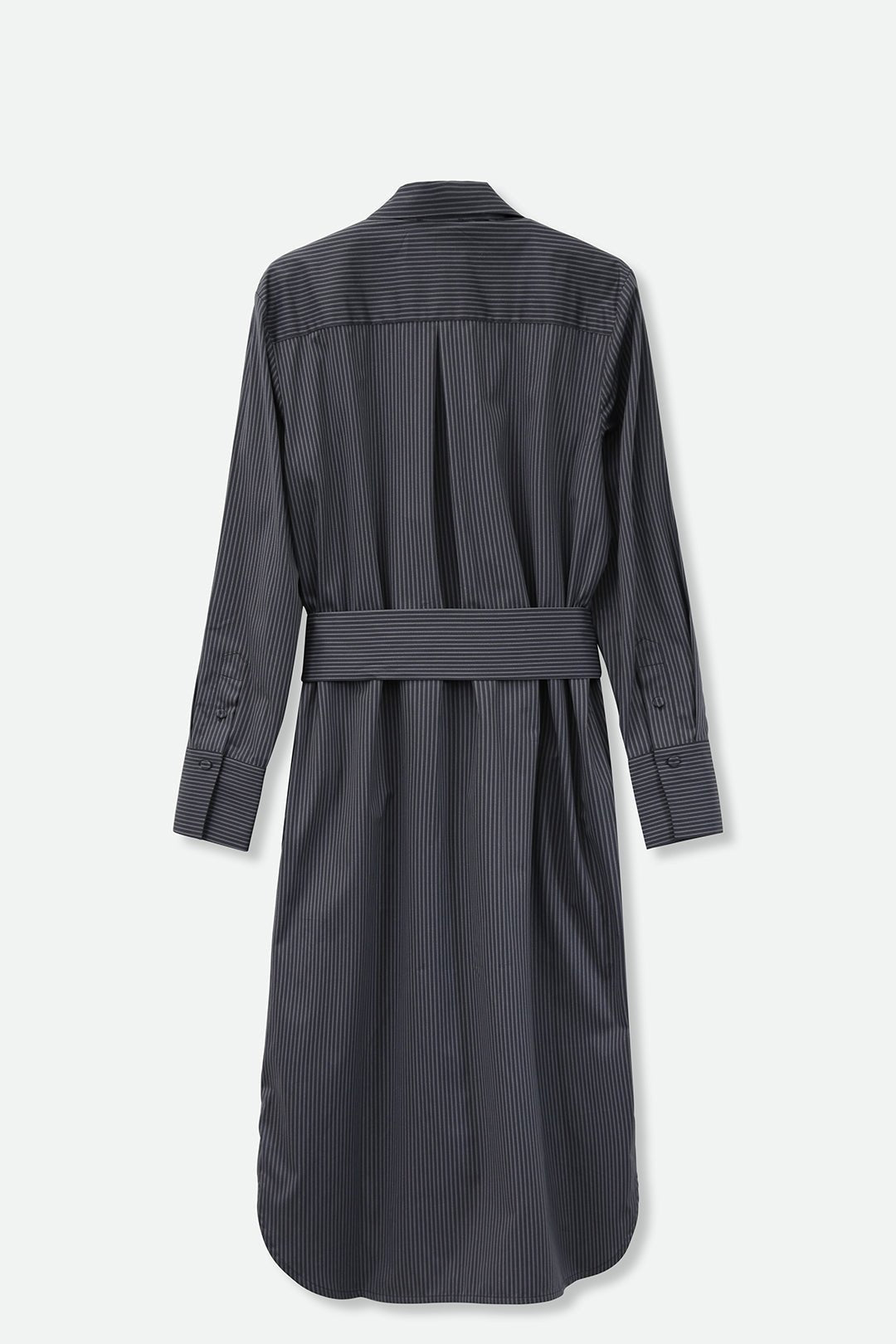 ULTIMO SHIRTDRESS IN PREMIUM ITALIAN COTTON DARK GREY STRIPE - Jarbo