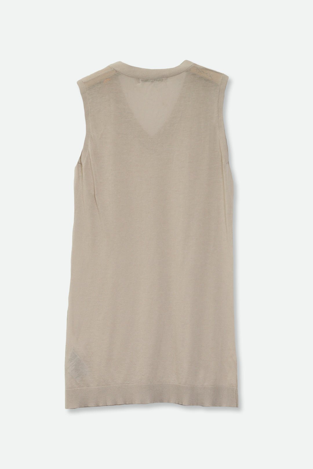 V NECK SLEEVELESS TOP IN FINE GAUGE COTTON - Jarbo