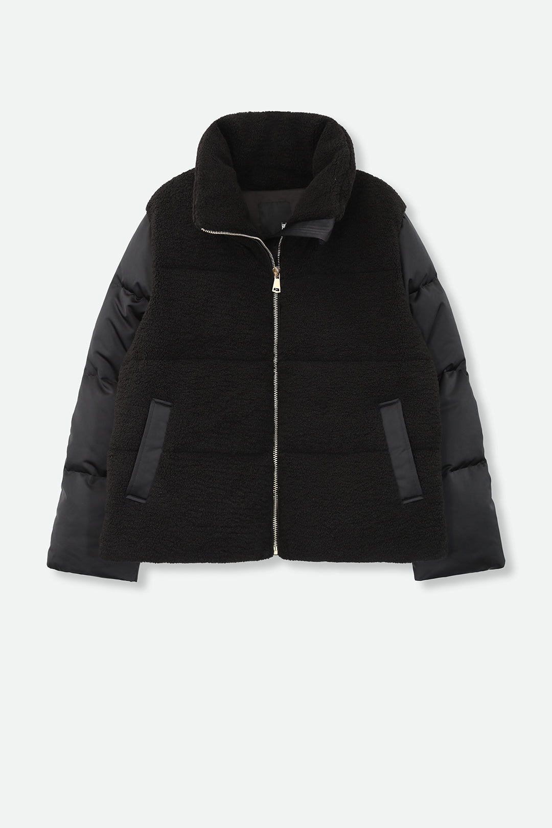 VAL THORENS COAT IN SHEARLING AND SATIN GOOSE DOWN - Jarbo