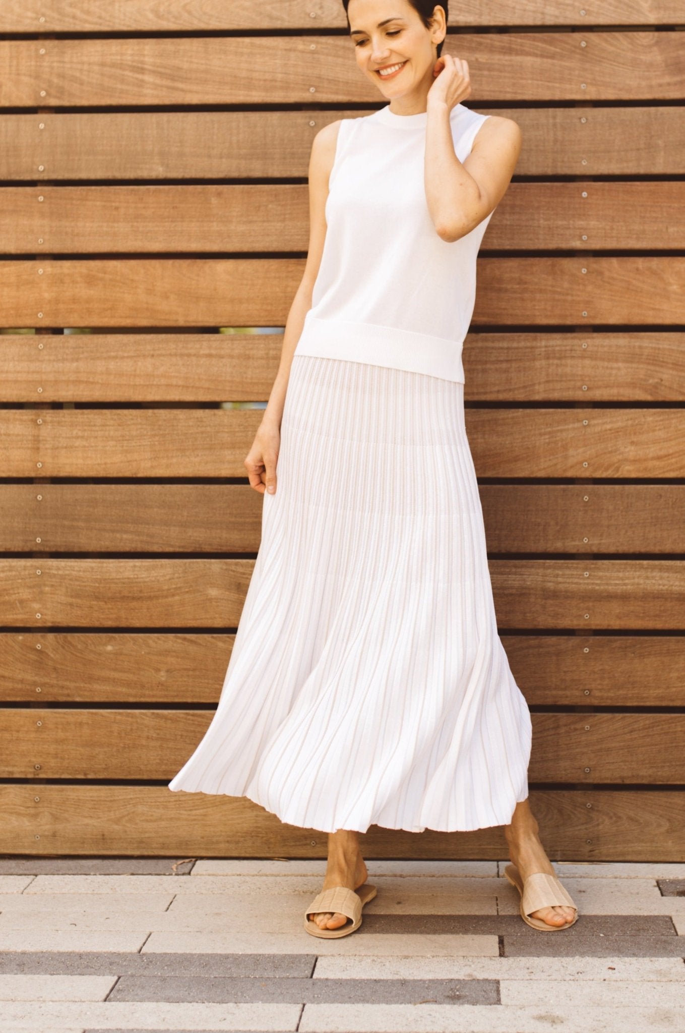 VERA LONG LINE SKIRT IN COTTON BLEND - Jarbo