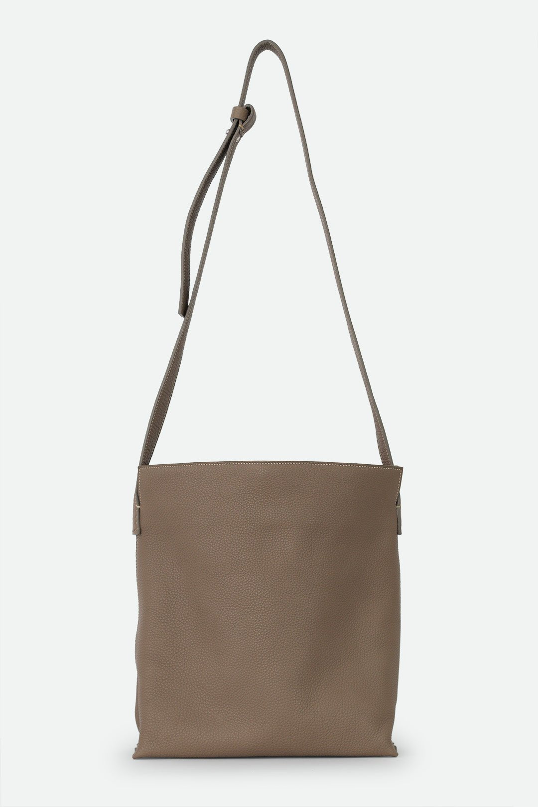 VINCENZA ITALIAN LEATHER BUCKET BAG TAUPE - Jarbo