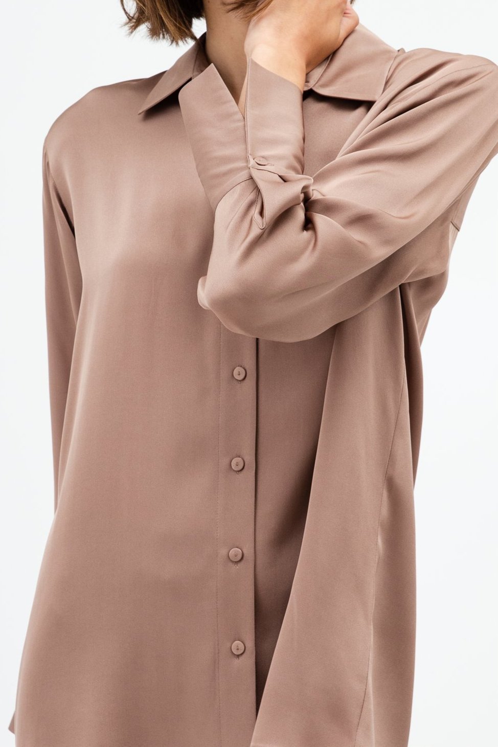 VIVIENNE SHIRT IN STRETCH SILK GEORGETTE - Jarbo