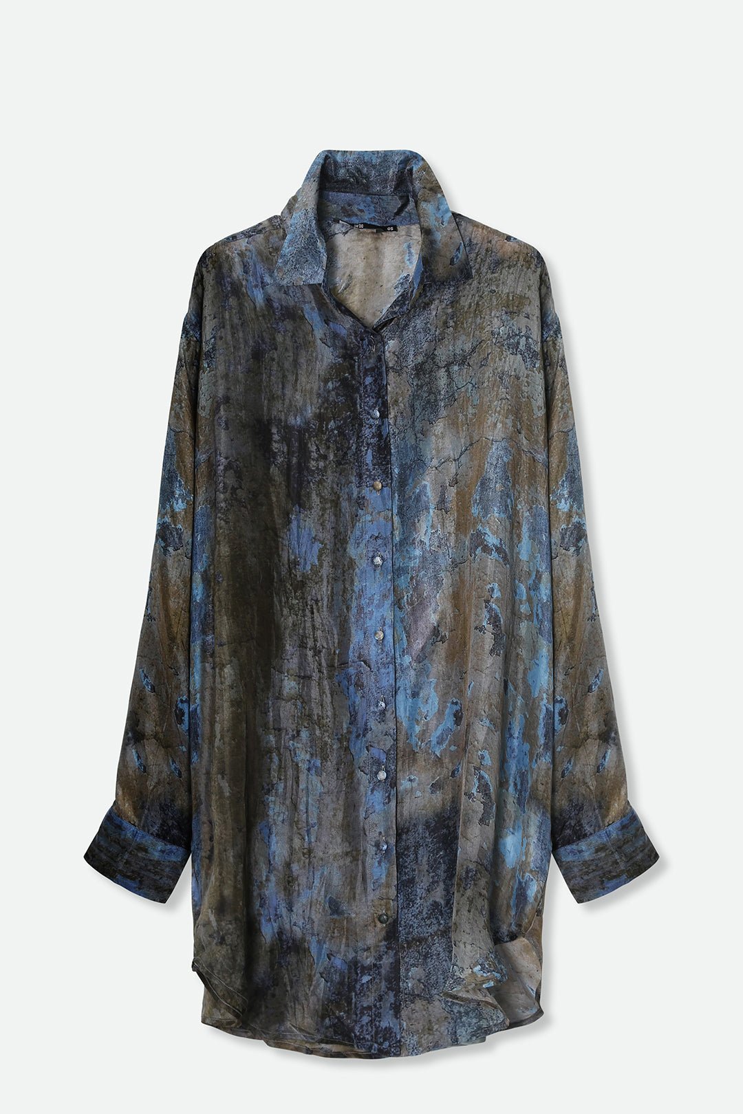 ZURI TUNIC SHIRT IN PRINTED ITALIAN SILK VOILE IN WINDOW SWILL - Jarbo