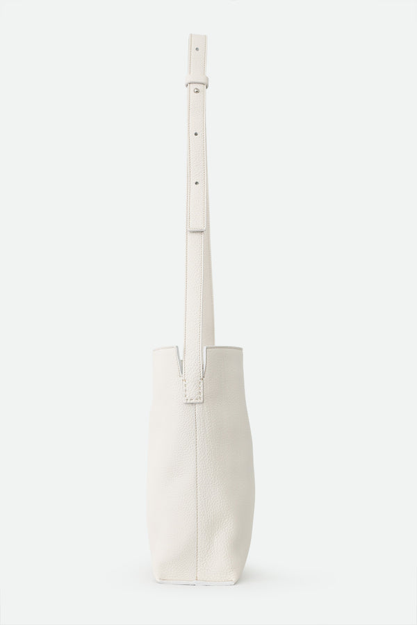 VINCENZA ITALIAN LEATHER BUCKET BAG BUTTER WHITE