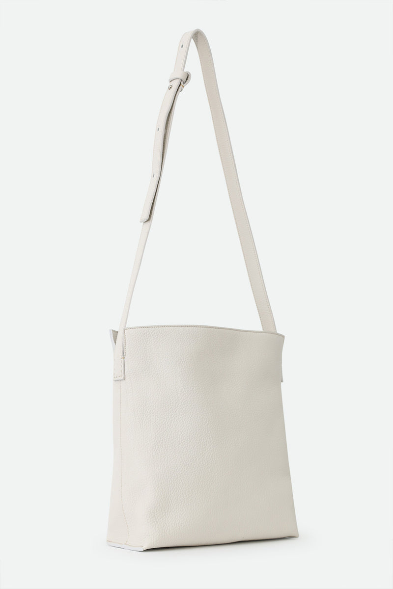 VINCENZA ITALIAN LEATHER BUCKET BAG BUTTER WHITE