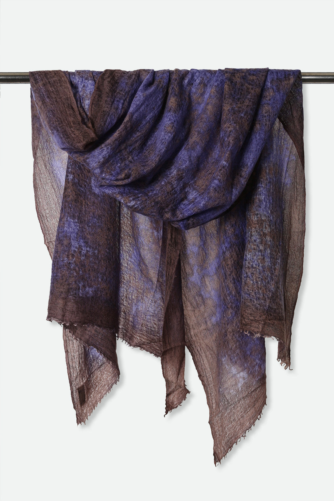BLUE LEOPARD SCARF IN HAND DYED CASHMERE