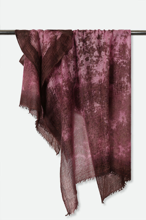 MARBLED ROSE SCARF IN HAND DYED CASHMERE